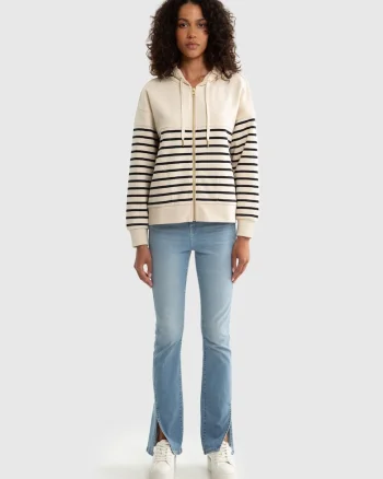Hanorac cu fermoar in dungi SELINA ZIP 103