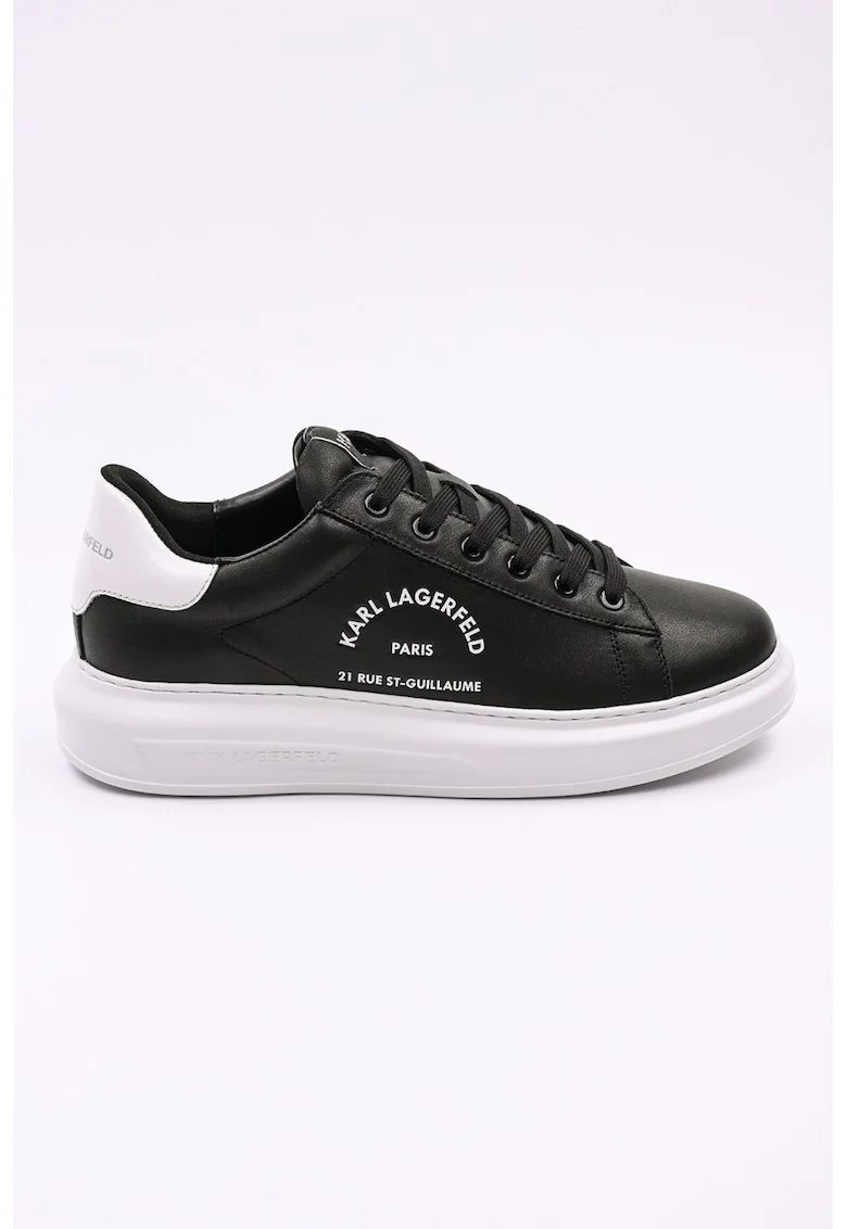Pantofi sport din piele cu detalii logo, Negru