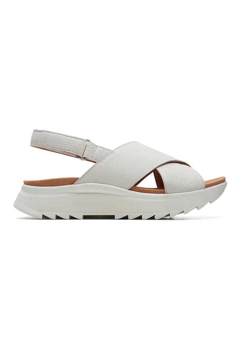Sandale wedge cu barete incrucisate Dashlite, Alb fildes