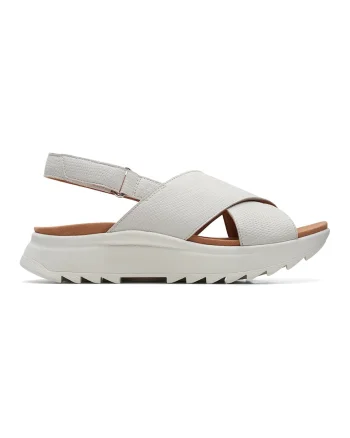 Sandale wedge cu barete incrucisate Dashlite, Alb fildes
