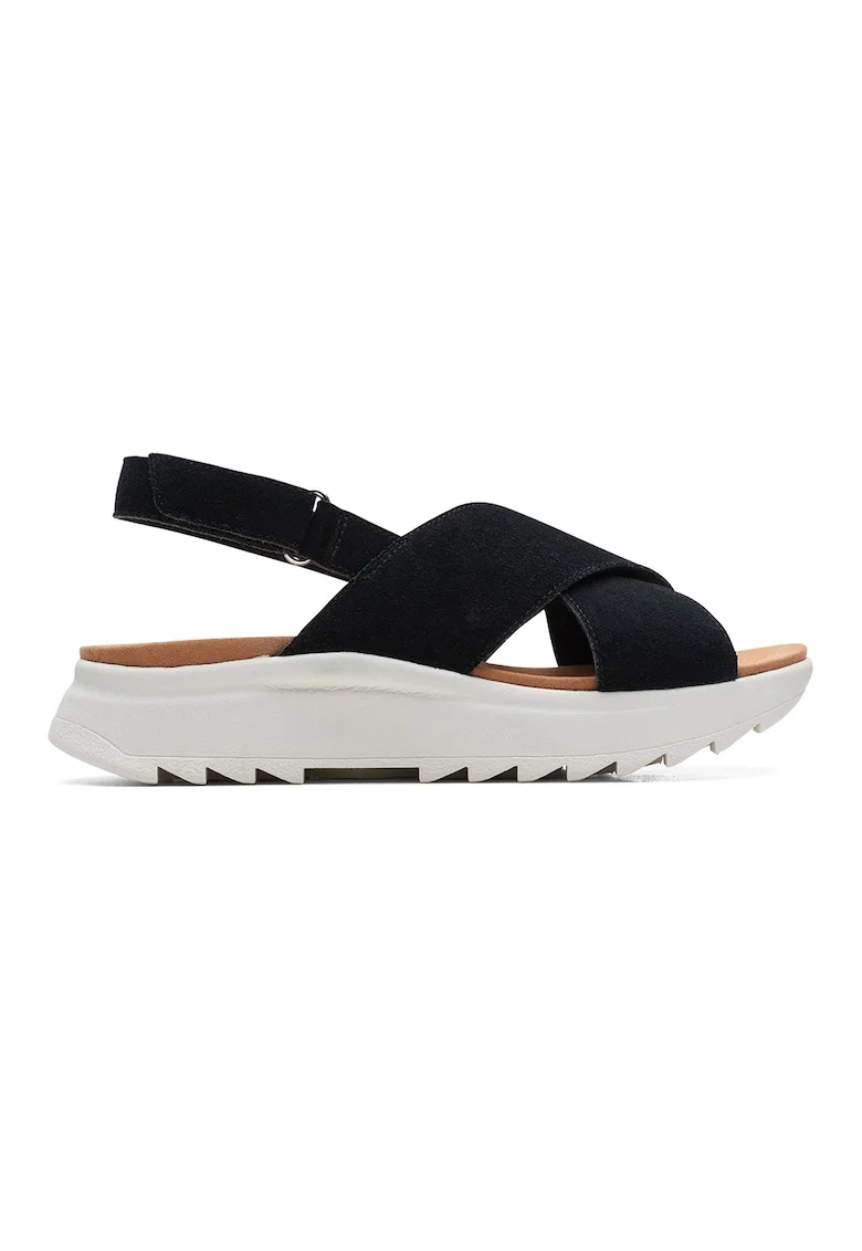 Sandale wedge cu barete incrucisate Dashlite, Negru