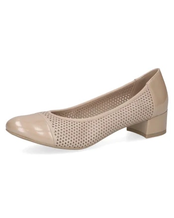 Pantofi dama perforati 9 22504 44, Bej