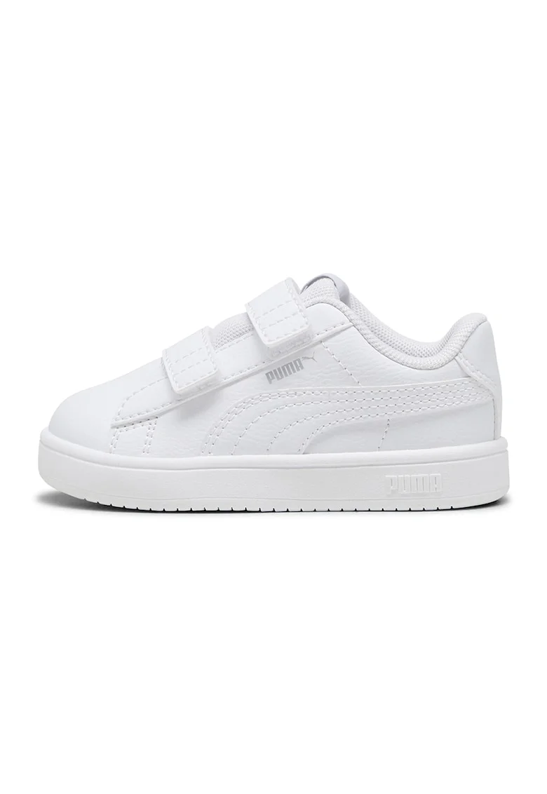 Pantofi sport Rickie de piele ecologica cu velcro, Alb optic