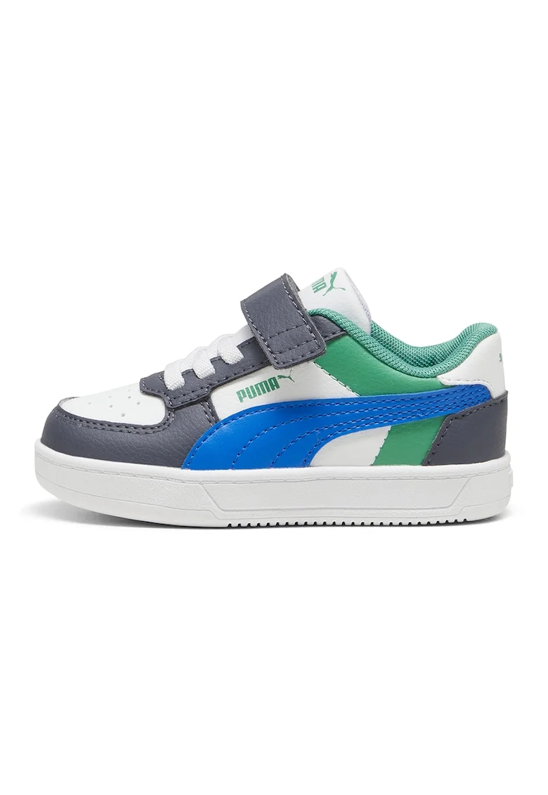 Pantofi sport Caven 2.0 cu velcro si model colorblock, Alb/Verde/Bleumarin