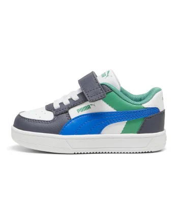 Pantofi sport Caven 2.0 cu velcro si model colorblock, Alb/Verde/Bleumarin