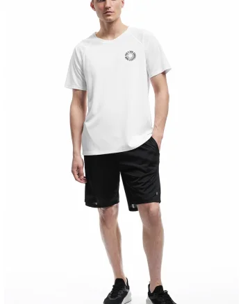 Tricou cu decolteu la baza gatului si maneci raglan, Alb