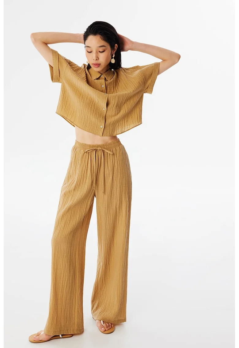 Pantaloni din amestec de lyocell, Caramel
