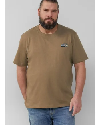 Big Sizes Tricou barbati big sizes cu imprimeu cu logo Ford, decolteu la baza gatului, Maro