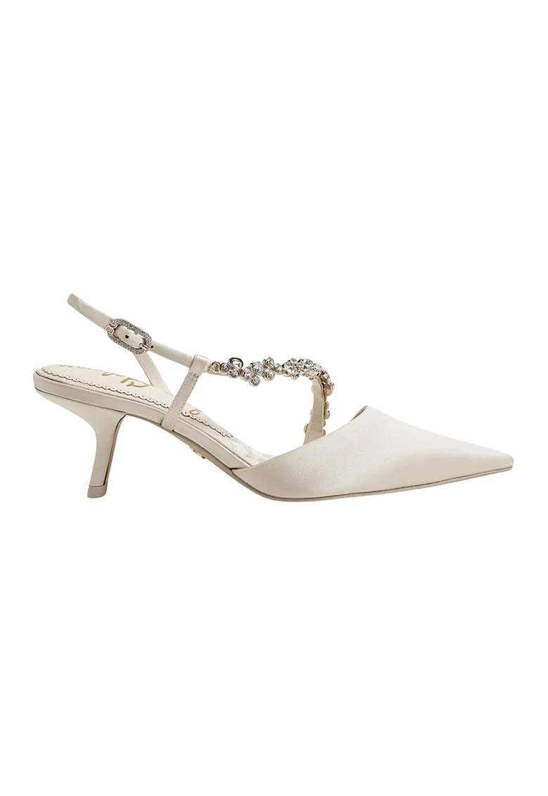 Pantofi slingback cu varf ascutit Bonnie, Crem