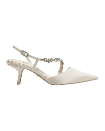 Pantofi slingback cu varf ascutit Bonnie, Crem