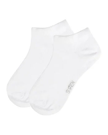 Set de sosete foarte scurte uni - 2 perechi, Alb optic