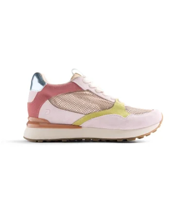 Pantofi sport de piele intoarsa cu insertii de plasa Sater, Bej