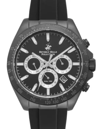 Ceas de barbat BEVERLY HILLS BP3010X.651 in stil fashion, negru, ideal ca cadou