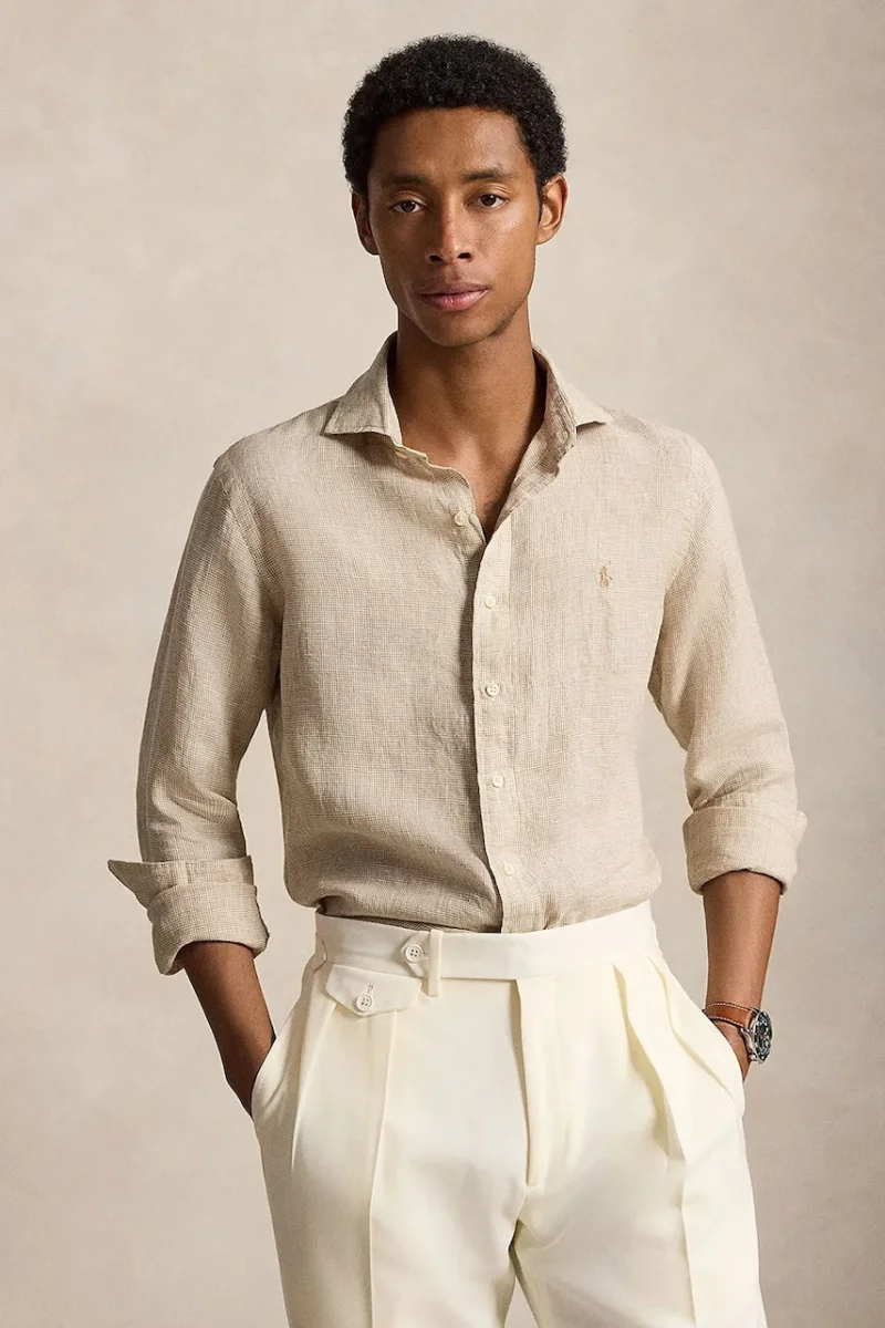 Polo Ralph Lauren cămașă pentru bărbați, din in