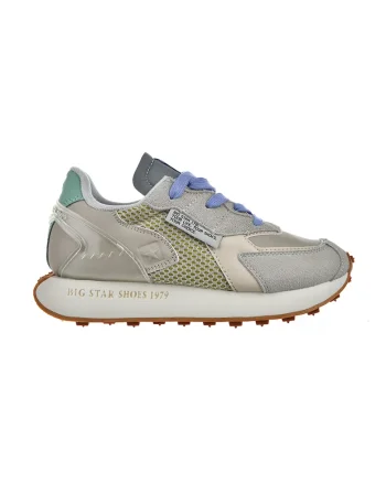 Pantofi sport cu garnituri din piele intoarsa, Bej deschis