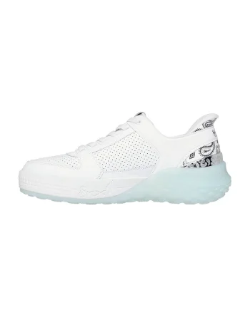 Pantofi sport cu garnituri de piele Sizzle- Snoop Dog, Alb/Albastru azur