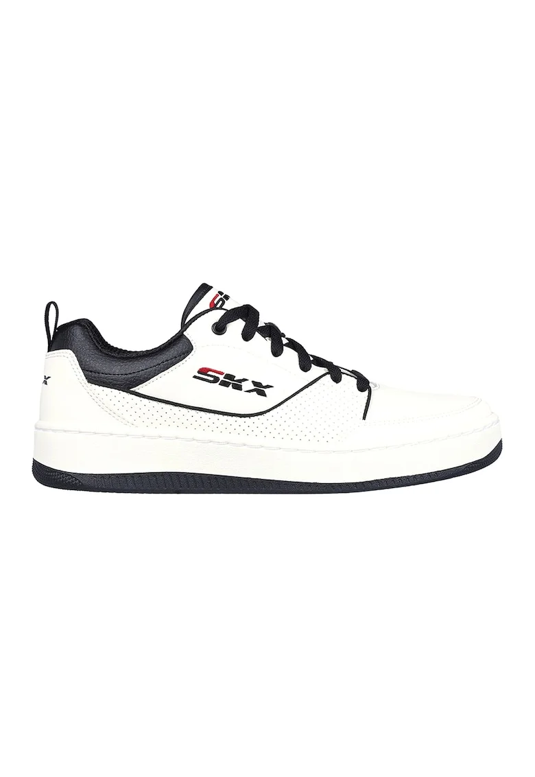 Pantofi sport de piele ecologica cu perforatii Court 92 - Ottoman, Negru/Alb murdar