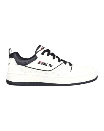 Pantofi sport de piele ecologica cu perforatii Court 92 - Ottoman, Negru/Alb murdar