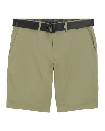 Pantaloni scurti chino slim fit din amestec de bumbac organic, Kaki