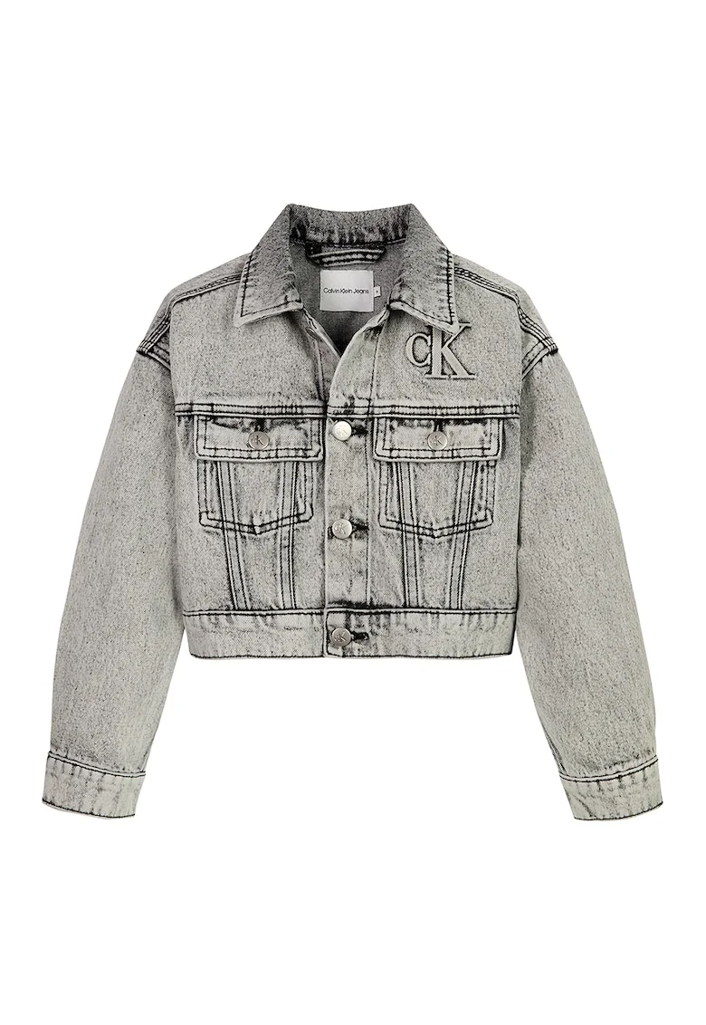 Jacheta crop din denim