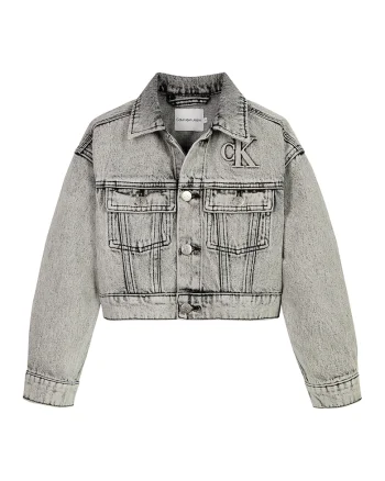Jacheta crop din denim