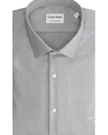 Camasa slim fit cu model, Gri