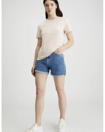 Pantaloni scurti mom fit din denim, Albastru pastel