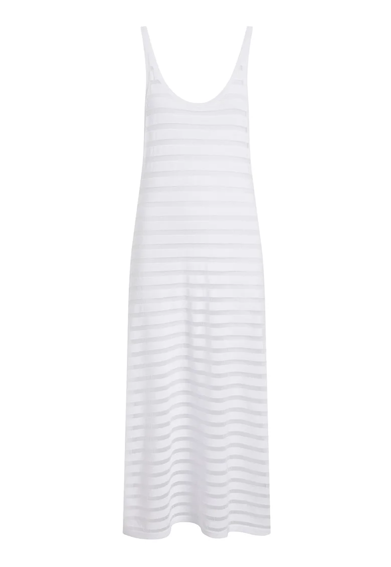 Rochie de plaja in dungi, Alb