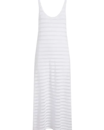 Rochie de plaja in dungi, Alb