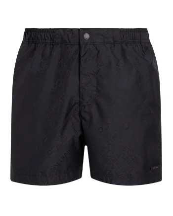 Pantaloni scurti de baie cu logo, Negru