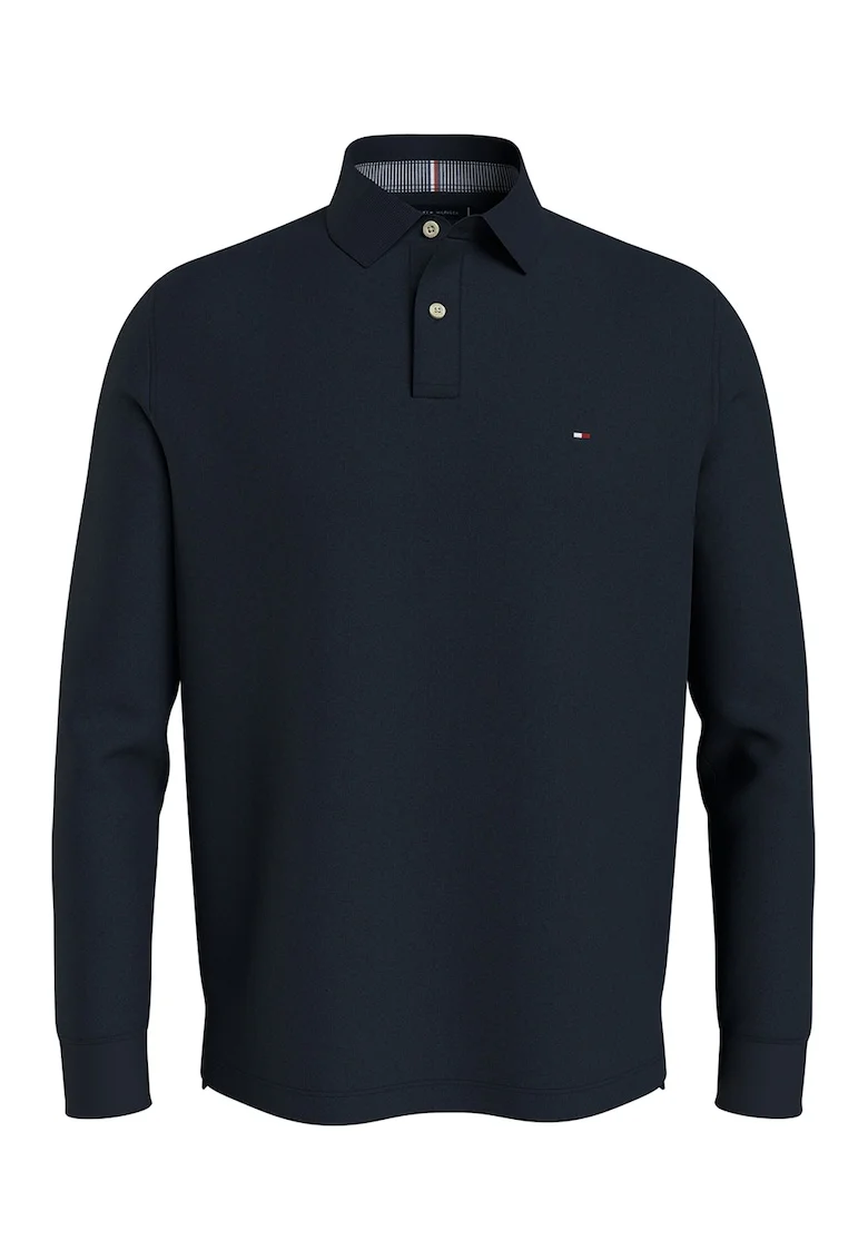 Bluza polo din amestec de bumbac organic, Albastru ultramarin