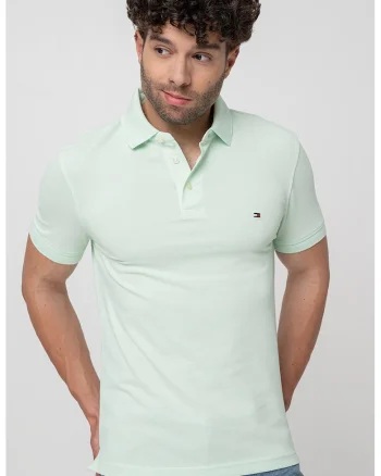 Tricou polo din amestec de bumbac organic 1985, Verde pal/Verde deschis