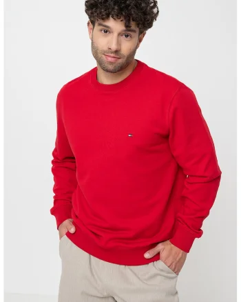 Bluza de trening din bumbac organic cu logo, Rosu inchis