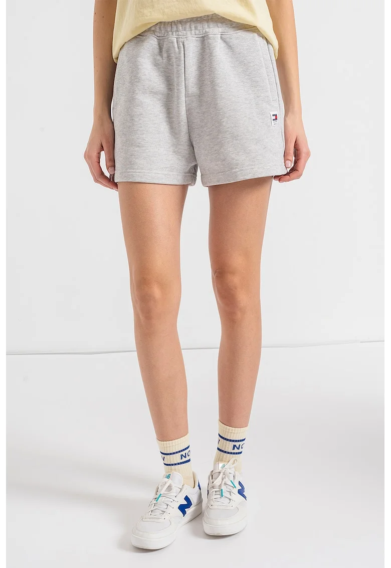 Pantaloni scurti cu buzunare laterale, Gri deschis melange