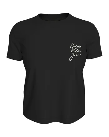 Tricou cu decolteu la baza gatului si logo, Negru