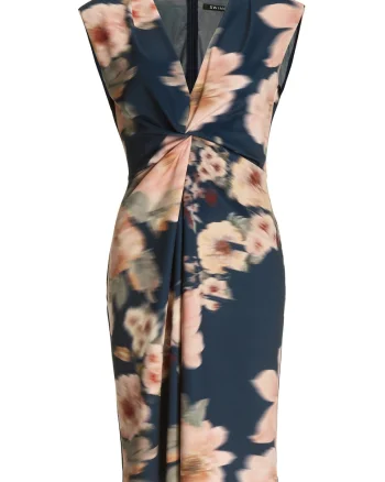 Rochie de cocktail,  bleumarin, poliester, cu fermoar, pentru femei