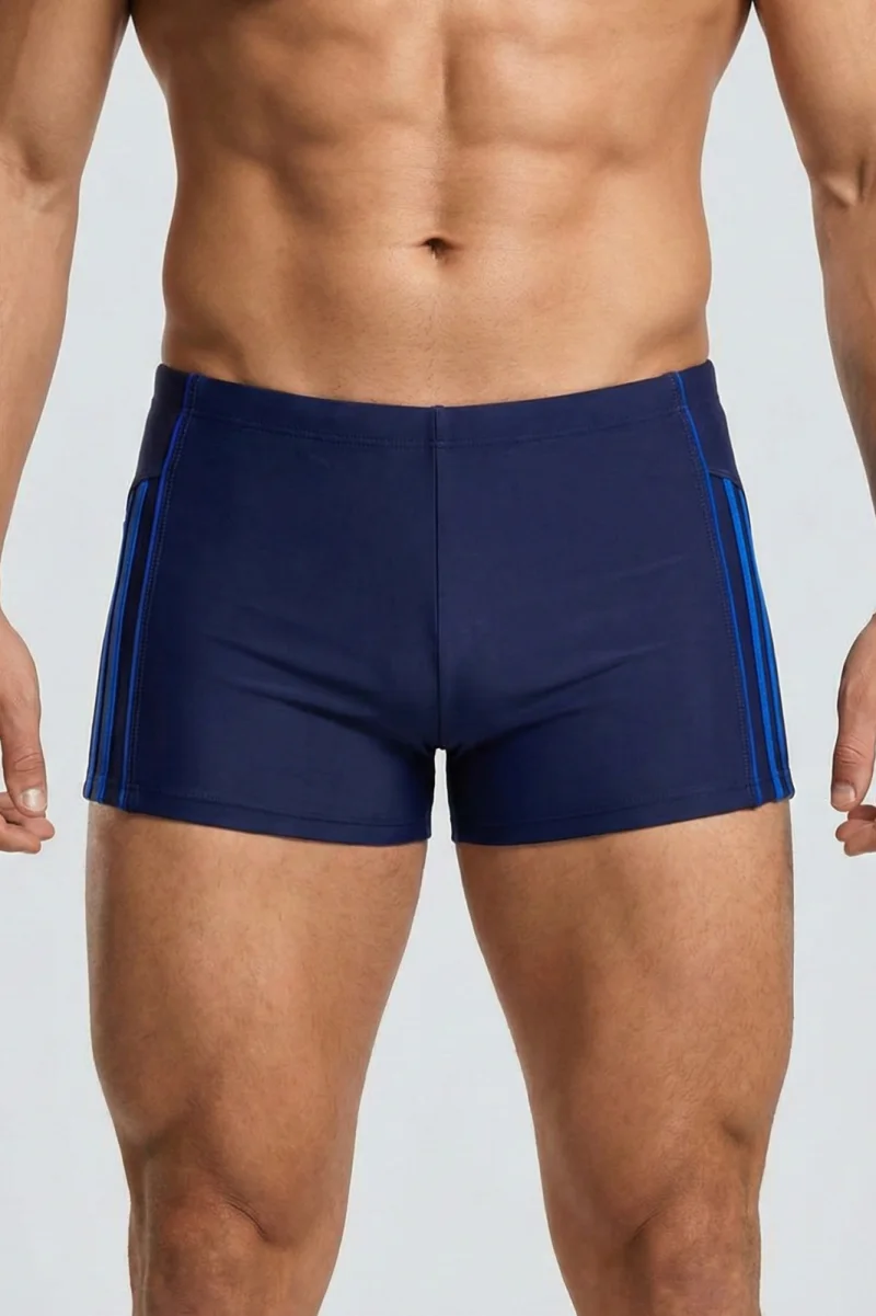 Slip de baie barbati boxeri, inchidere cu snur  bleumarin albastru q326