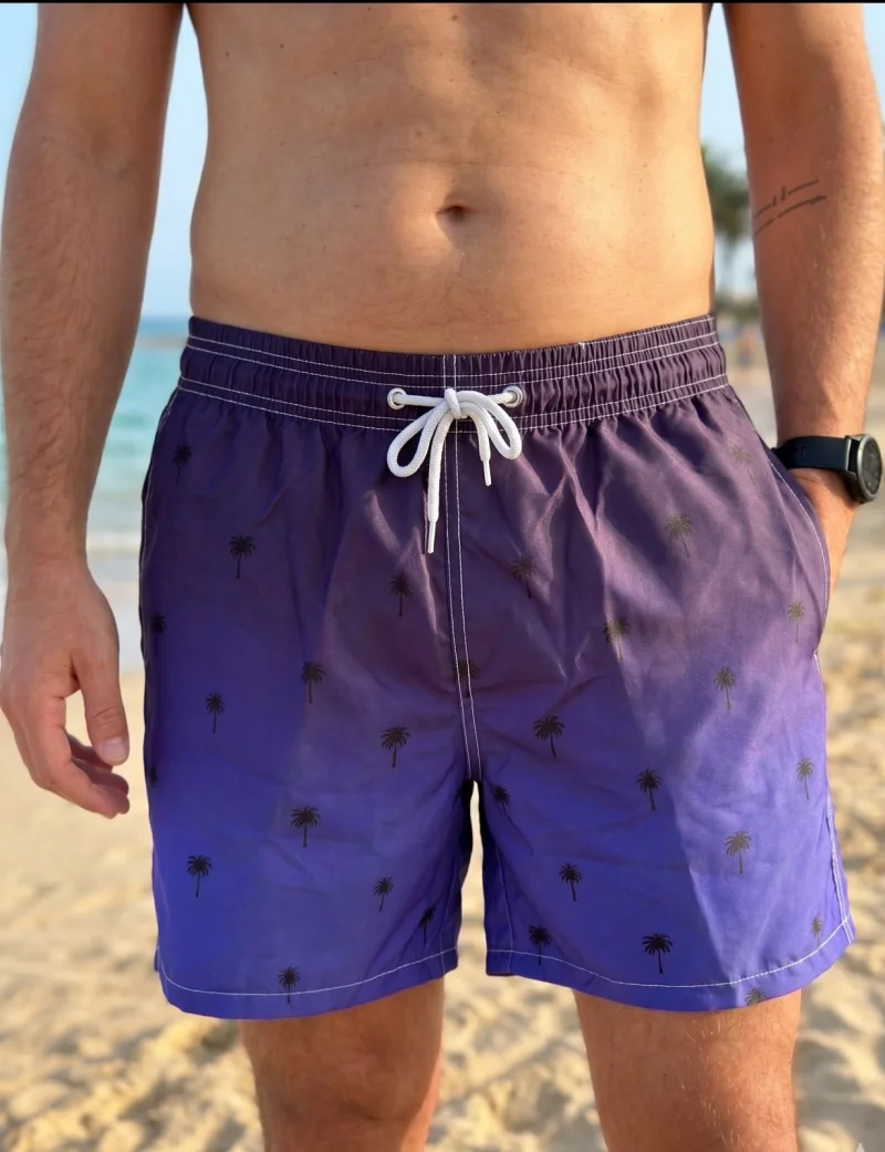 Sort de baie barbati, tip pantalon scurt, cu buzunare 756 albastru