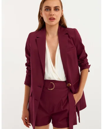 Sacou din amestec de lyocell, Violet pruna