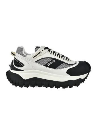 Pantofi sport wedge cu detalii contrastante, Alb fildes/Negru