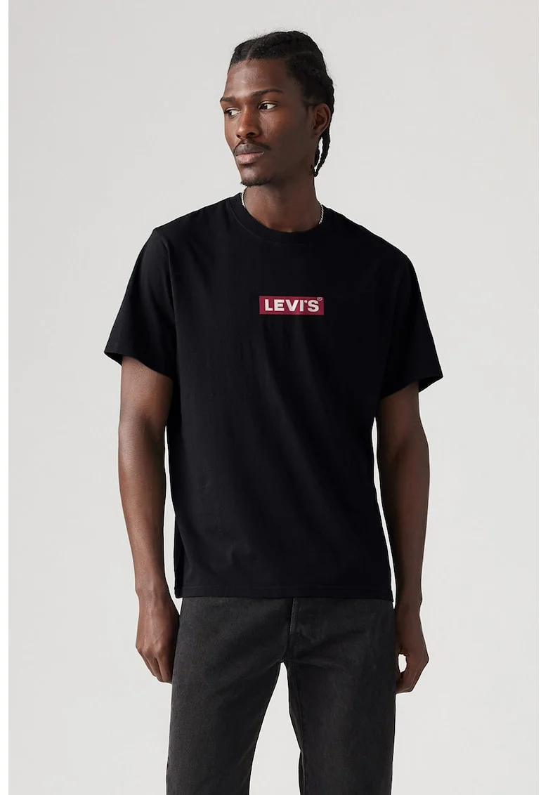 Tricou cu imprimeu logo, Rosu/Alb/Negru