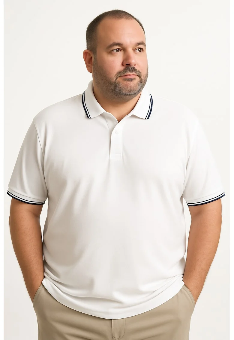 Tricou pentru barbati confortabil, marimi mari, Alb