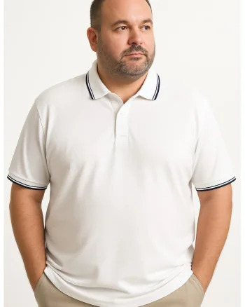Tricou pentru barbati confortabil, marimi mari, Alb
