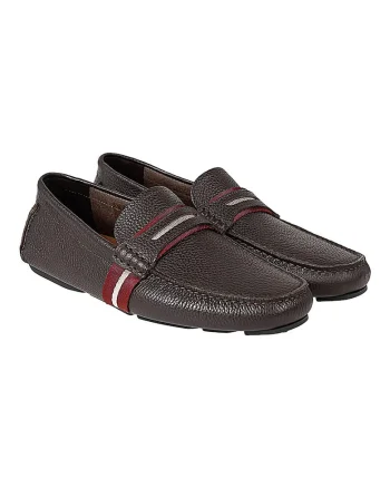 Pantofi loafer din piele cu detaliu textil Waran,
