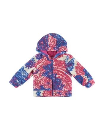 Jacheta Teddy multicolora  - Flexible, Albastru Electric Roz, pentru fetite, Albastru electric
