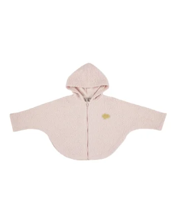 Hanorac cu gluga din material Teddy  - Cotton Candy, Roz, pentru fetite, Roz