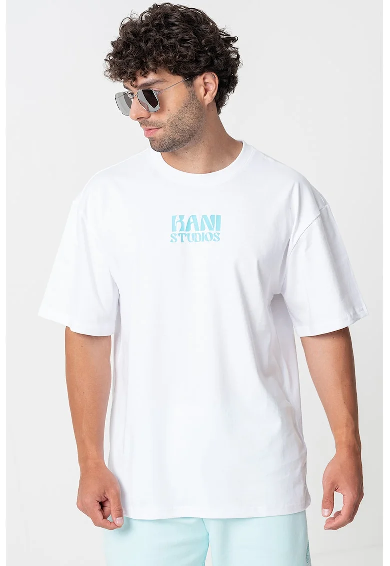 Tricou cu imprimeu logo, Alb