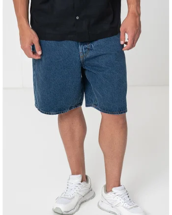 Bermude din denim cu croiala supradimensionata, Albastru inchis