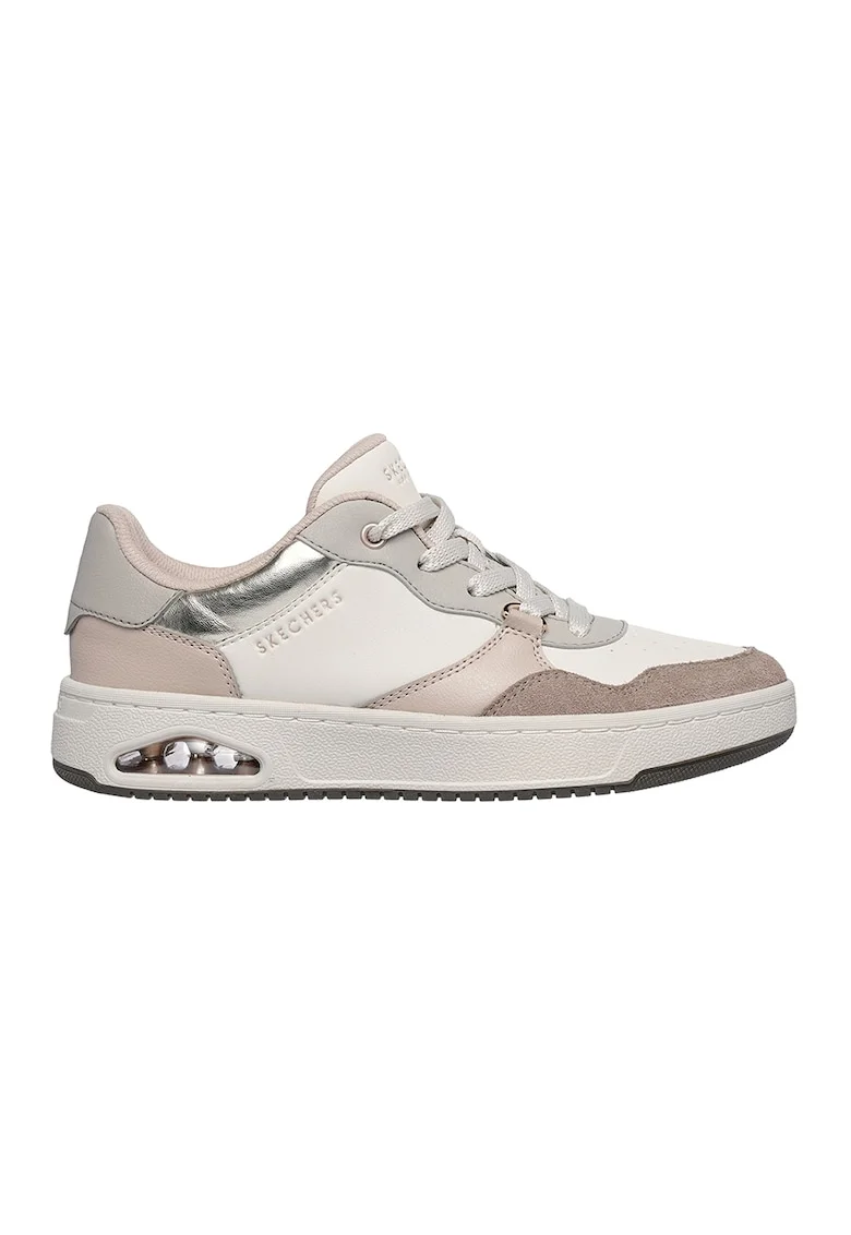 Pantofi sport din piele ecologica Uno CTL, Maro taupe deschis/Alb murdar/Argintiu