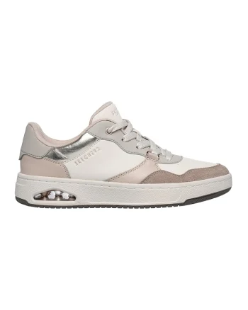 Pantofi sport din piele ecologica Uno CTL, Maro taupe deschis/Alb murdar/Argintiu